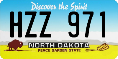 ND license plate HZZ971