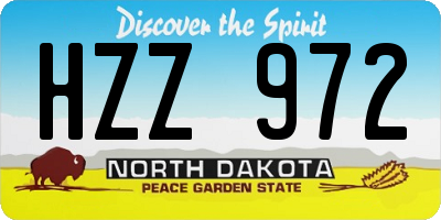 ND license plate HZZ972