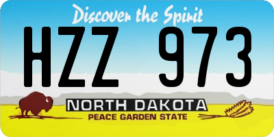 ND license plate HZZ973