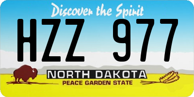 ND license plate HZZ977