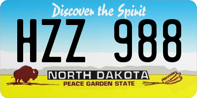 ND license plate HZZ988