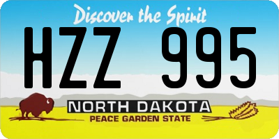 ND license plate HZZ995