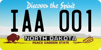 ND license plate IAA001