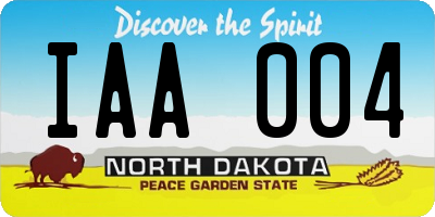 ND license plate IAA004