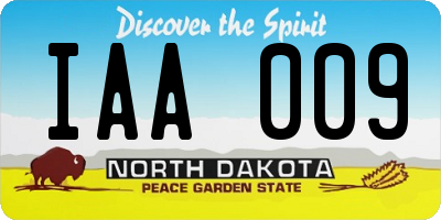 ND license plate IAA009