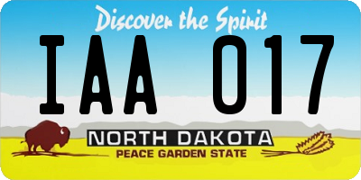 ND license plate IAA017