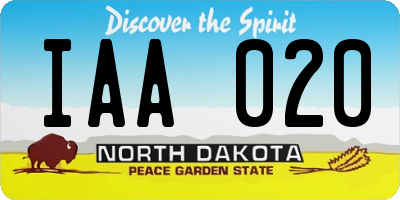 ND license plate IAA020