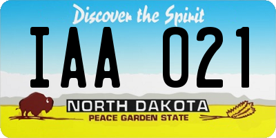 ND license plate IAA021