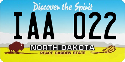 ND license plate IAA022