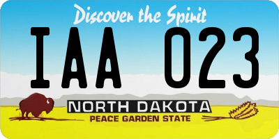 ND license plate IAA023