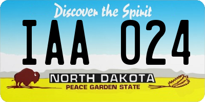 ND license plate IAA024