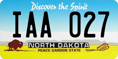 ND license plate IAA027