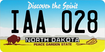 ND license plate IAA028