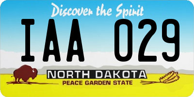 ND license plate IAA029