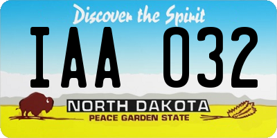 ND license plate IAA032