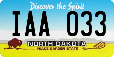 ND license plate IAA033