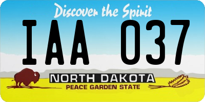 ND license plate IAA037