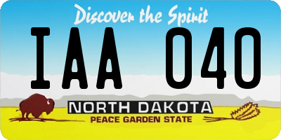 ND license plate IAA040