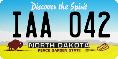 ND license plate IAA042