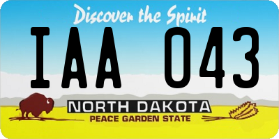 ND license plate IAA043