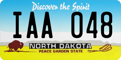 ND license plate IAA048