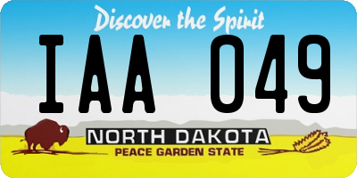 ND license plate IAA049