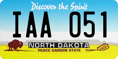 ND license plate IAA051