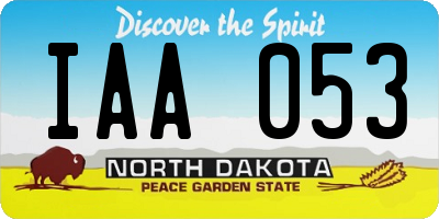 ND license plate IAA053