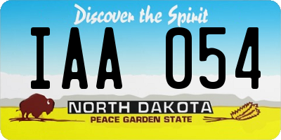 ND license plate IAA054