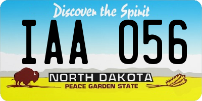 ND license plate IAA056