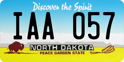 ND license plate IAA057