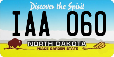 ND license plate IAA060