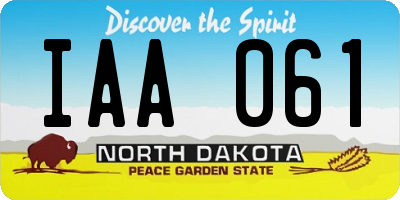 ND license plate IAA061