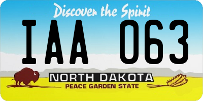 ND license plate IAA063