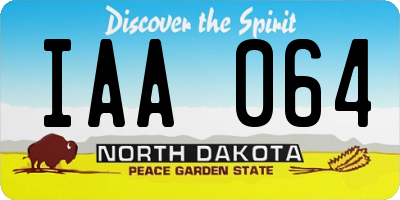 ND license plate IAA064