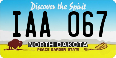 ND license plate IAA067