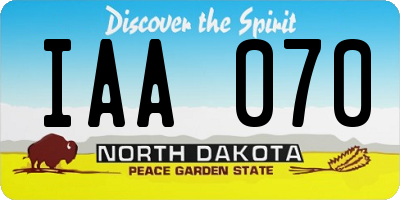 ND license plate IAA070
