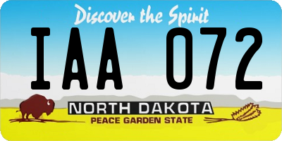 ND license plate IAA072
