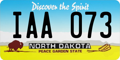 ND license plate IAA073