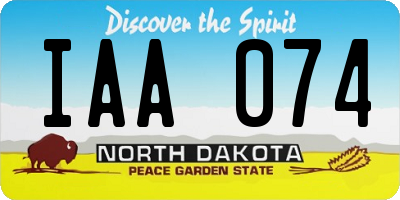 ND license plate IAA074