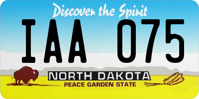 ND license plate IAA075