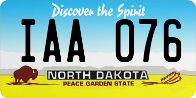 ND license plate IAA076