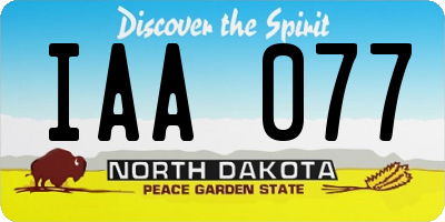 ND license plate IAA077