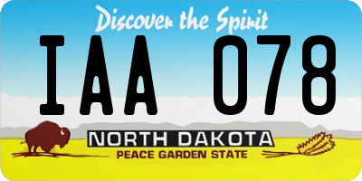 ND license plate IAA078