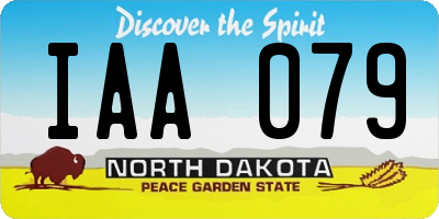 ND license plate IAA079