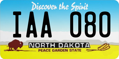 ND license plate IAA080