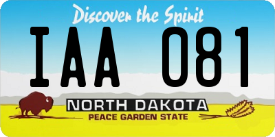 ND license plate IAA081