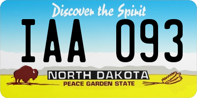 ND license plate IAA093
