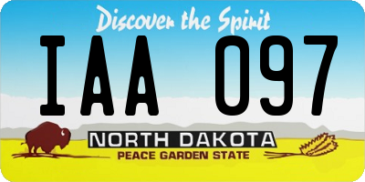 ND license plate IAA097