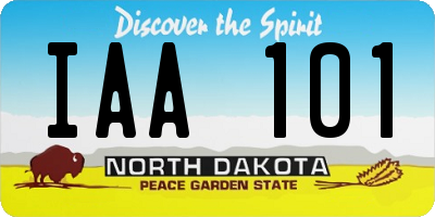 ND license plate IAA101